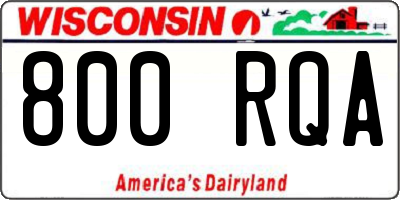 WI license plate 800RQA