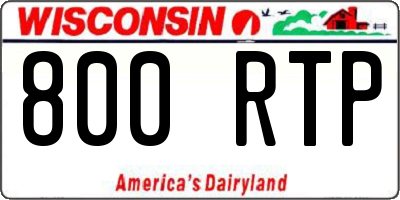 WI license plate 800RTP