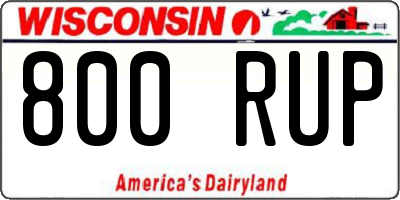 WI license plate 800RUP