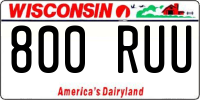 WI license plate 800RUU