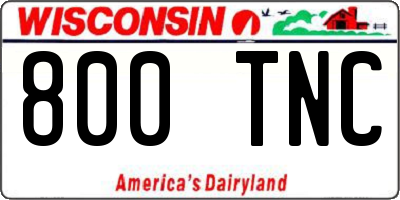WI license plate 800TNC