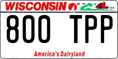 WI license plate 800TPP