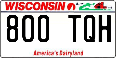 WI license plate 800TQH