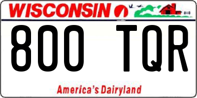 WI license plate 800TQR