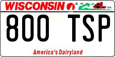 WI license plate 800TSP