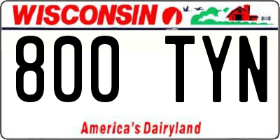 WI license plate 800TYN