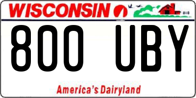 WI license plate 800UBY