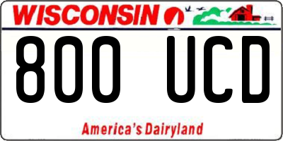 WI license plate 800UCD
