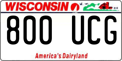 WI license plate 800UCG