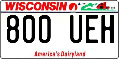 WI license plate 800UEH