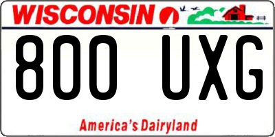WI license plate 800UXG