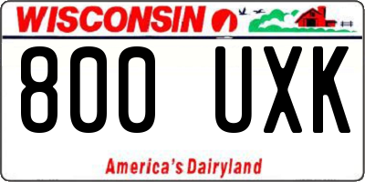 WI license plate 800UXK