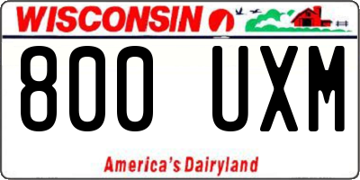 WI license plate 800UXM