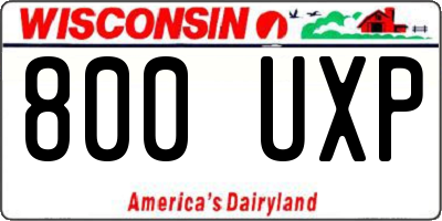 WI license plate 800UXP