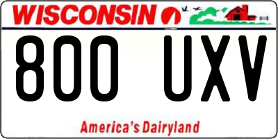 WI license plate 800UXV