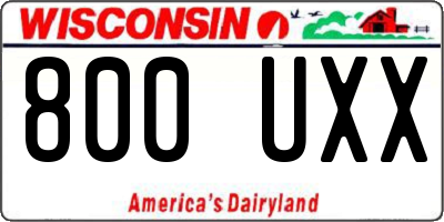 WI license plate 800UXX
