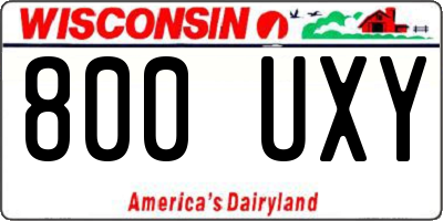 WI license plate 800UXY