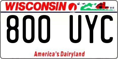 WI license plate 800UYC