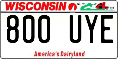 WI license plate 800UYE