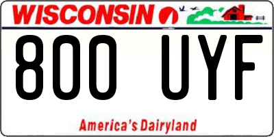 WI license plate 800UYF