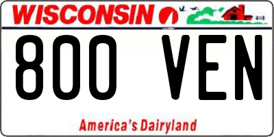 WI license plate 800VEN