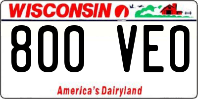 WI license plate 800VEO