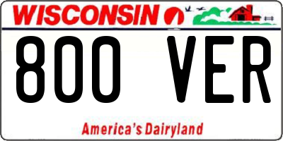 WI license plate 800VER