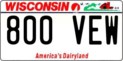 WI license plate 800VEW