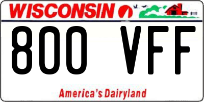 WI license plate 800VFF