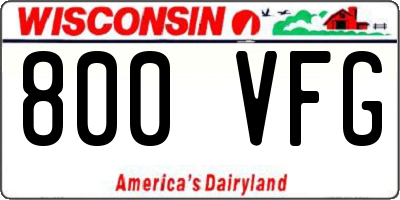 WI license plate 800VFG