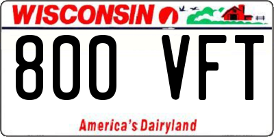 WI license plate 800VFT