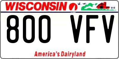 WI license plate 800VFV