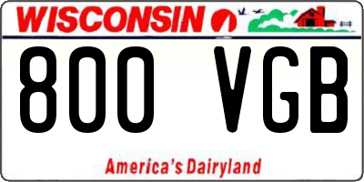 WI license plate 800VGB