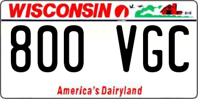 WI license plate 800VGC