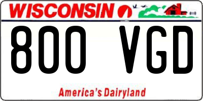WI license plate 800VGD