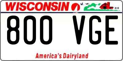 WI license plate 800VGE