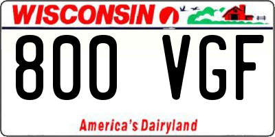 WI license plate 800VGF
