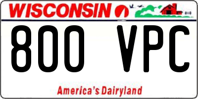WI license plate 800VPC