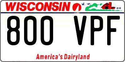 WI license plate 800VPF