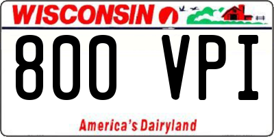 WI license plate 800VPI