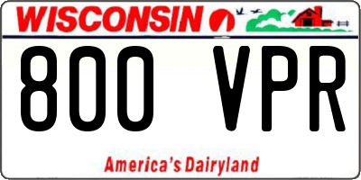 WI license plate 800VPR