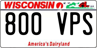 WI license plate 800VPS