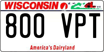 WI license plate 800VPT