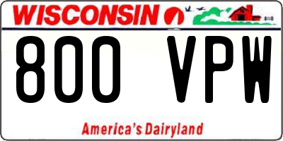 WI license plate 800VPW