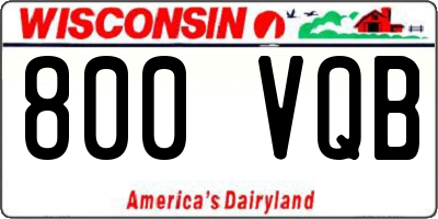 WI license plate 800VQB
