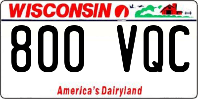 WI license plate 800VQC