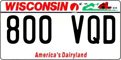 WI license plate 800VQD