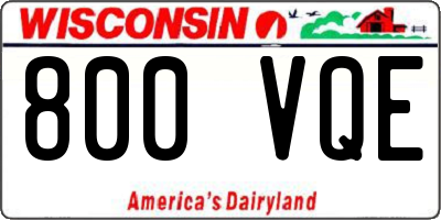 WI license plate 800VQE
