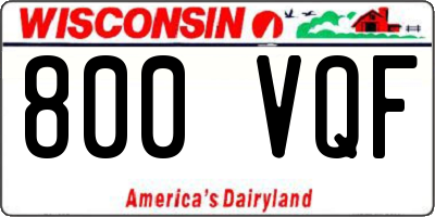 WI license plate 800VQF
