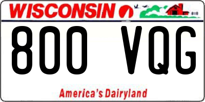 WI license plate 800VQG